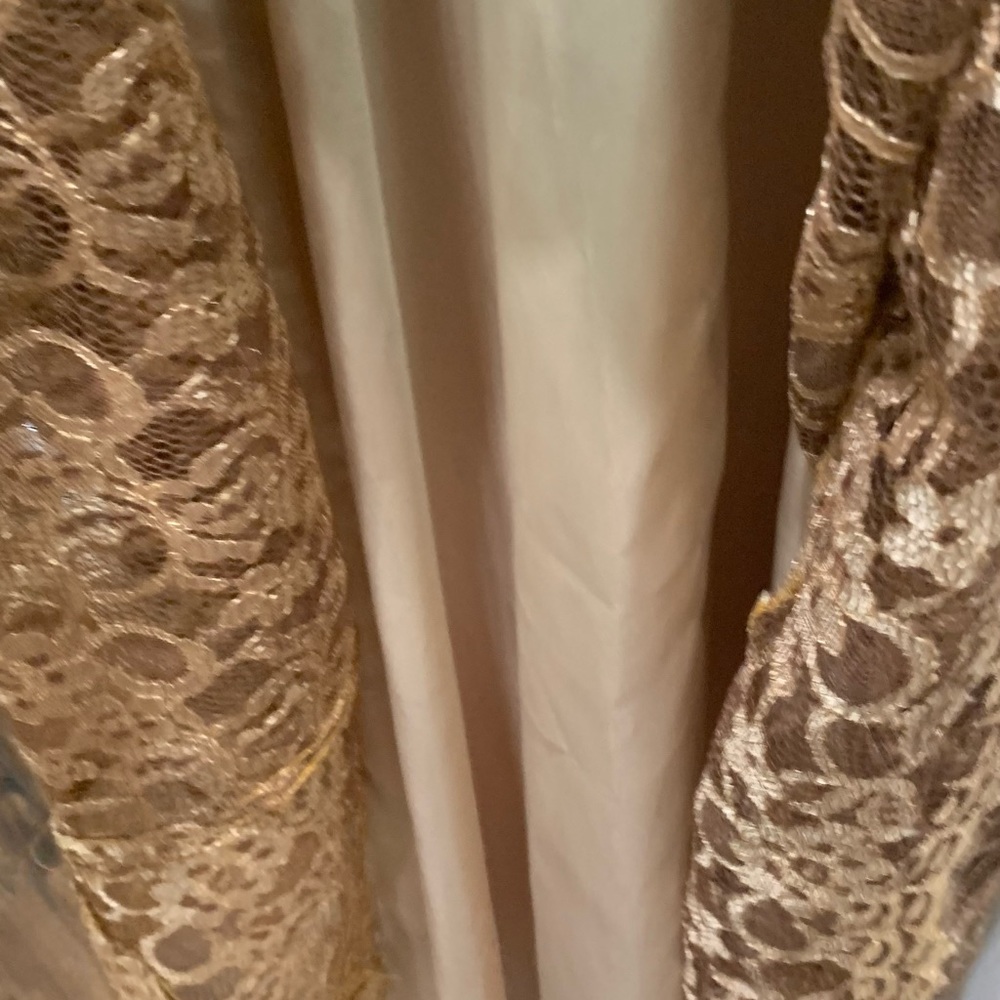 Women gold lace maxi dress size 8 - Picture 5 of 9